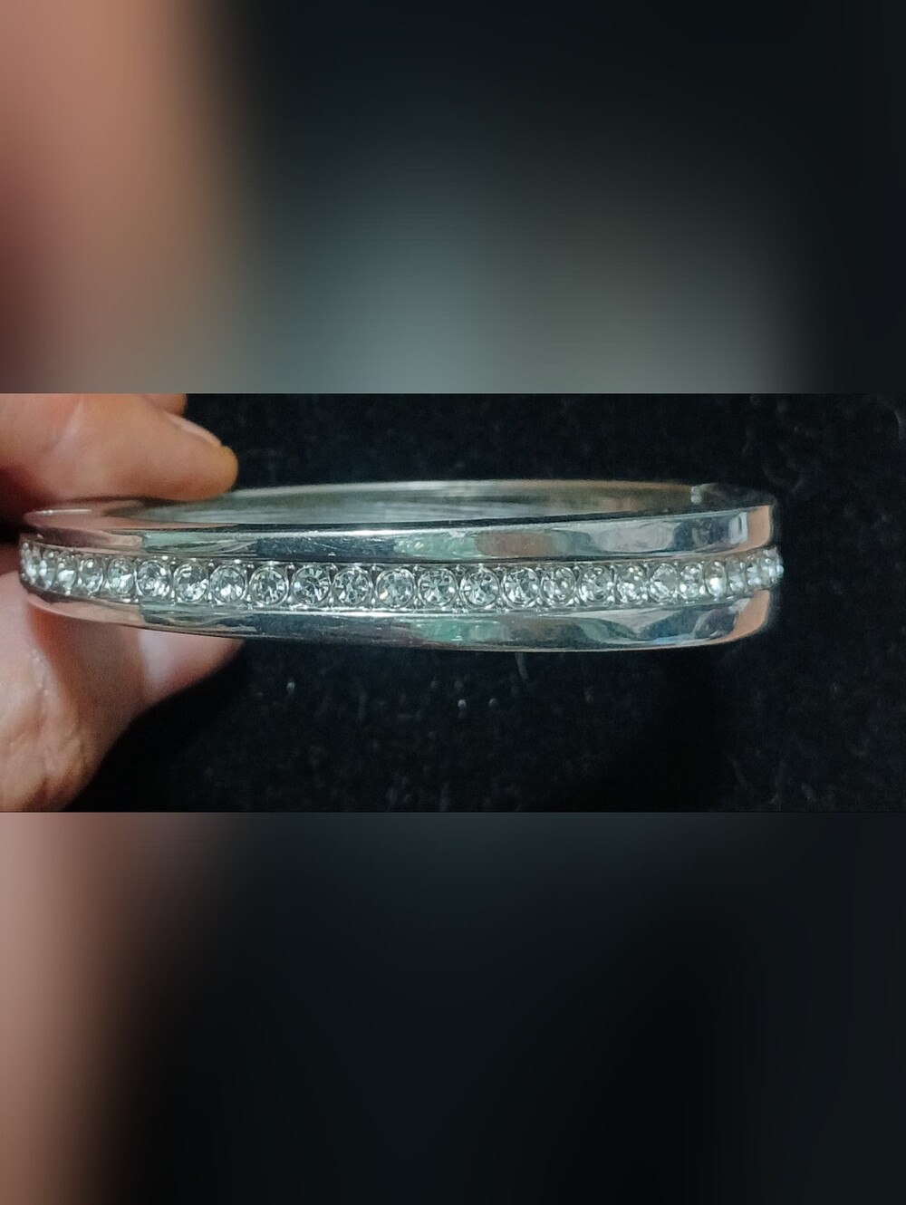 Clamper Style Silver Bangle Bracelet